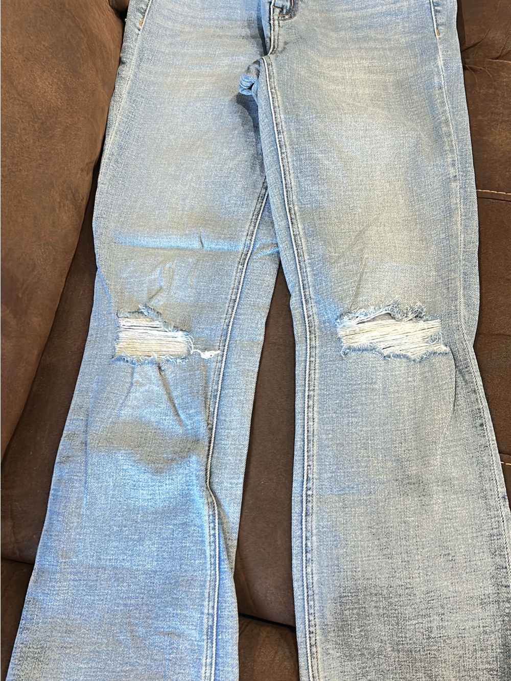VERVET BY FLYING MONKEY Light Wash Distressed Flare Jeans